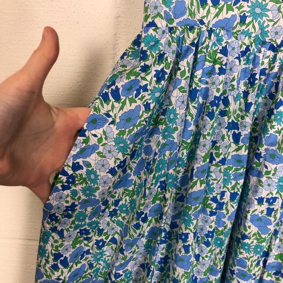 J. Crew x Liberty London A-line Midi Dress in Liberty Daisy Fabric Size 10 Blue - Picture 8 of 16